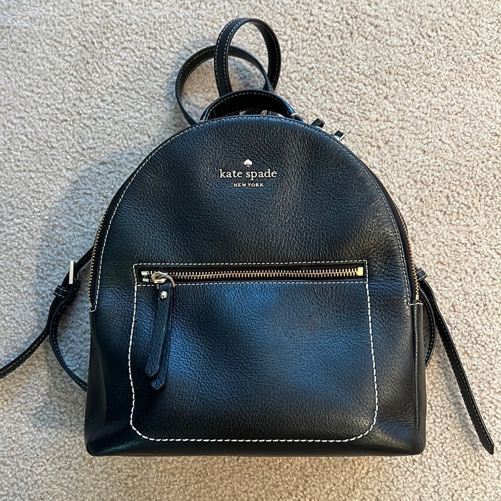 ♠️ Kate Spade Black Pebbled Leather Backpack